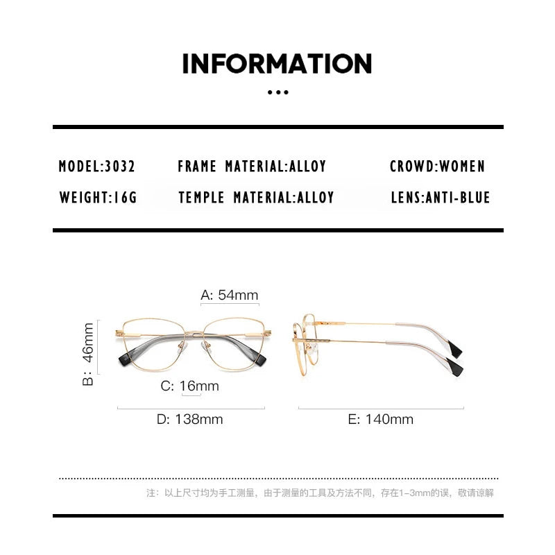 O-Q CLUB Myopia Prescription Glasses Hyperopia Reading Glasses Women Anti Blue Light Computer Glasses Optical Eyeglasses Frame