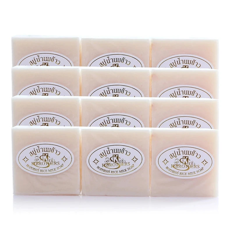 10pcs Thailand  Rice Milk Soap 65g Original Thailand Handmade Soap Rice Milk Soap Goat Milk Soap Rice Soap for Face