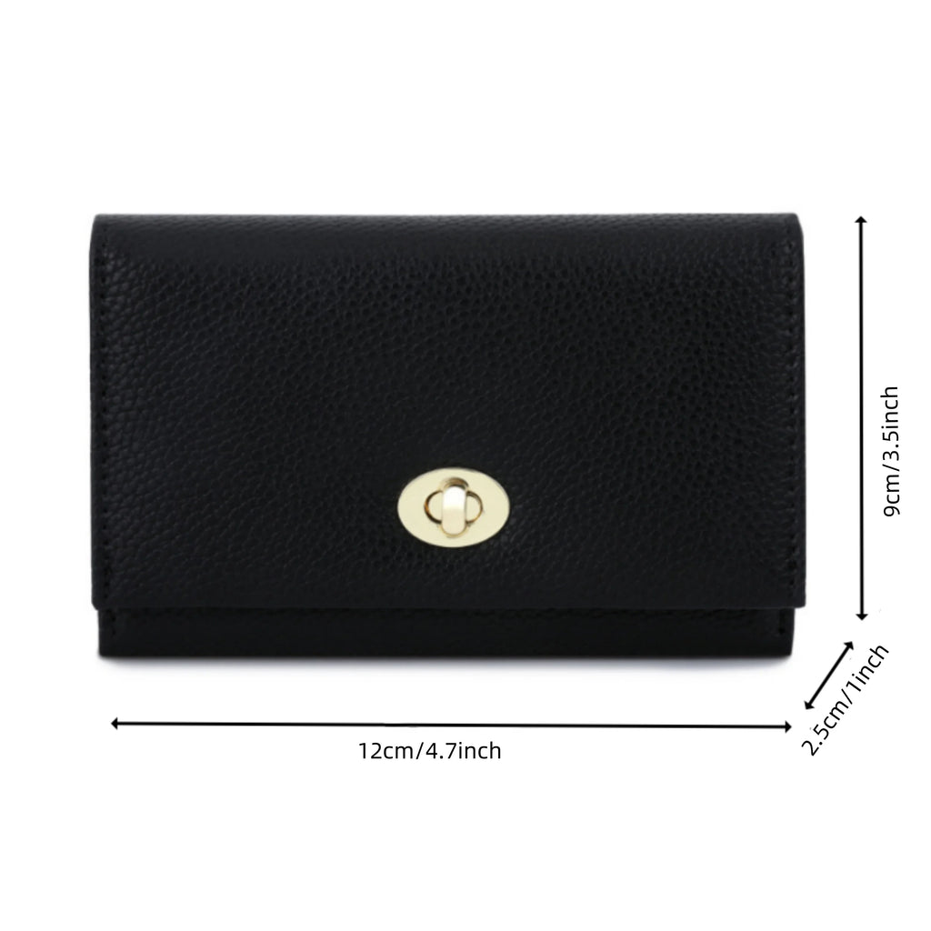 Exquisite Black Women's Wallet - Cool Style Compact Card Holder Wallet, Multiple Card Slots and Short Wallets