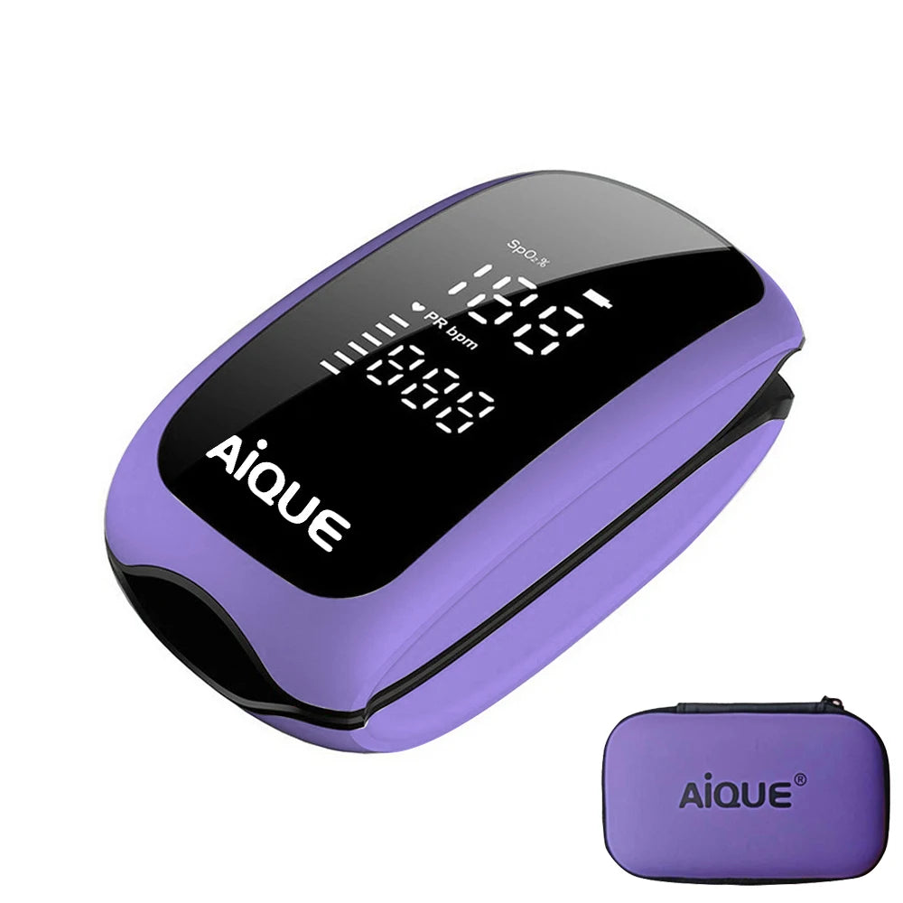 Rechargeable Medical Oximeter Strap Lanyard Fingertip Pulse Oximeter Blood Oxygen Saturation Monitor Digital LED Display Child