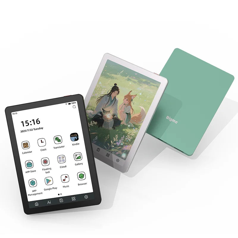 Bigme ereader B6 6'' e-ink ebook reader, Android 14 with Google Play, 300PPI 36-level front light electronic book, 4+64GB E-Book