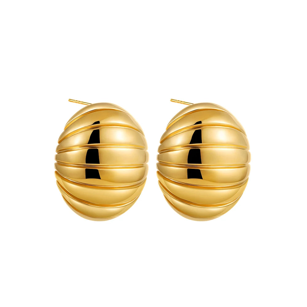 Trendy Stainless Steel Multilayer Circle Twist Knot Earrings for Women Texture Mixed Color Gold Plated Statement Earring Bijoux