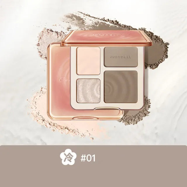 Judydoll Facial Highlighter Makeup Palette Face Matte Shadow Lasting Glow Brighten Contour Shimmer Powder 3D Nose Cosmetic
