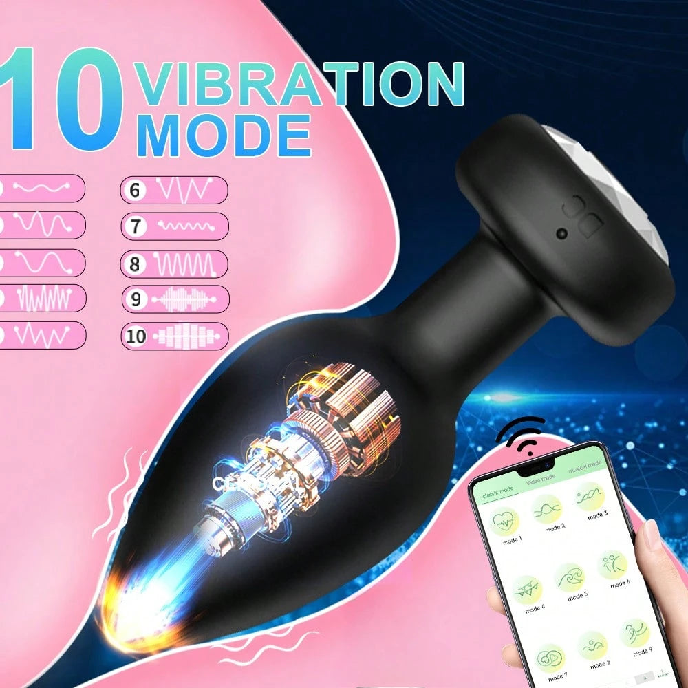 Bluetooth Remote Control Anal Vibrator 10 Modes Butt Plug Men Prostate Massager Stimulator Butt Plug Female Masturbator Sex Toys