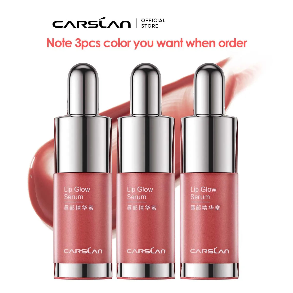 CARSLAN Tinted Lip Glow Serum Essential oil Moisturizing Lip Glaze Plumper Mirror Water Lip Gloss Lipstick Cosmetics