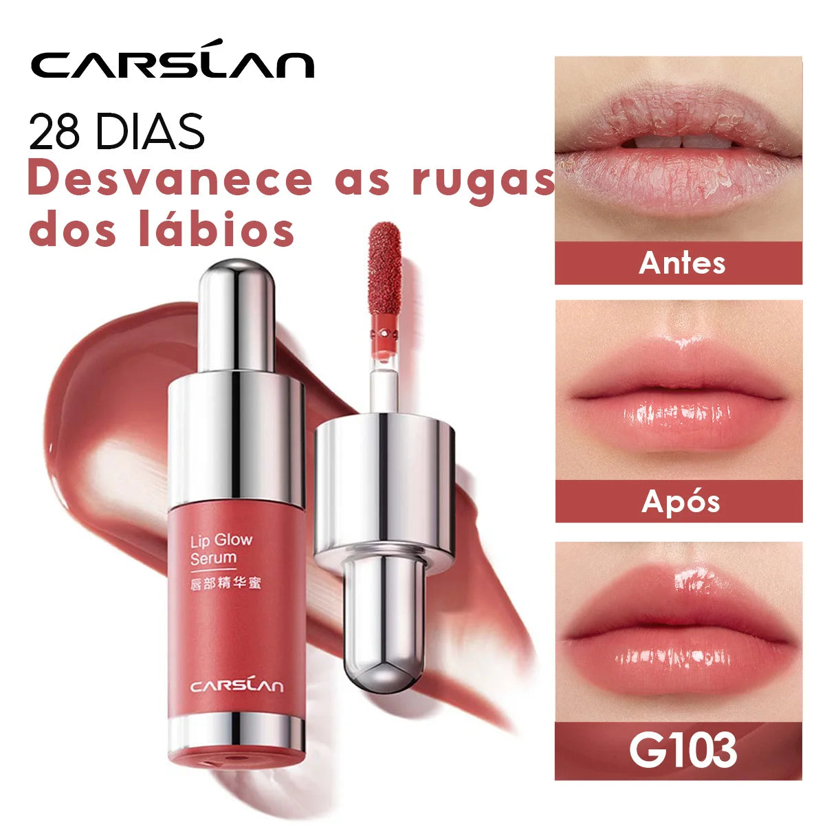 CARSLAN Tinted Lip Glow Serum Essential oil Moisturizing Lip Glaze Plumper Mirror Water Lip Gloss Lipstick Cosmetics