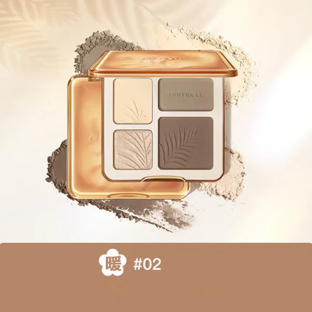 Judydoll Facial Highlighter Makeup Palette Face Matte Shadow Lasting Glow Brighten Contour Shimmer Powder 3D Nose Cosmetic