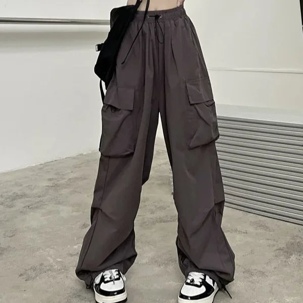 Retro American Work Pants Women's Summer New Style Super Hot INS Spicy Girl Casual Straight Leg Wide Leg Long Trousers