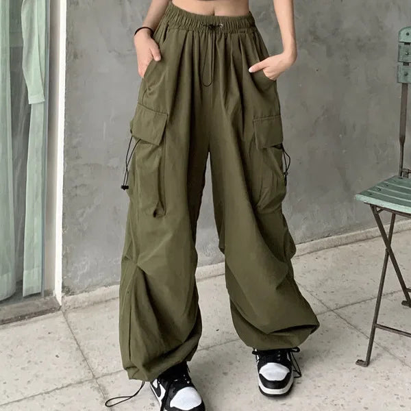 Retro American Work Pants Women's Summer New Style Super Hot INS Spicy Girl Casual Straight Leg Wide Leg Long Trousers