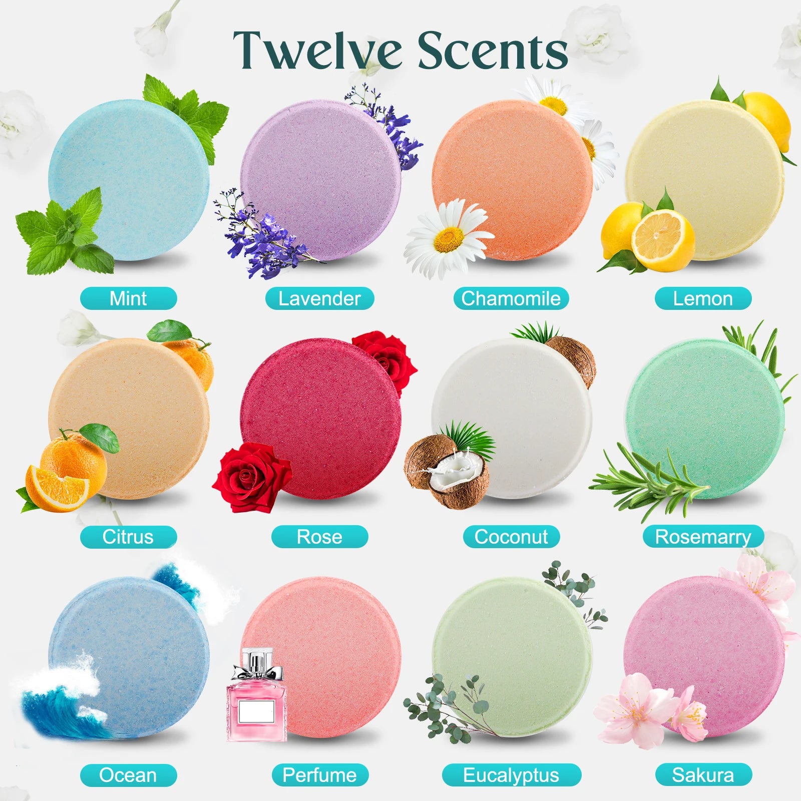 Shower Steamers Aromatherapy - 12 Pack Shower Bombs with Essential Oils Mint Eucalyptus Scent for Shower,