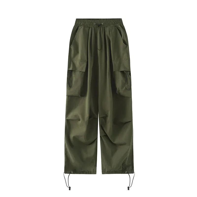 Retro American Work Pants Women's Summer New Style Super Hot INS Spicy Girl Casual Straight Leg Wide Leg Long Trousers