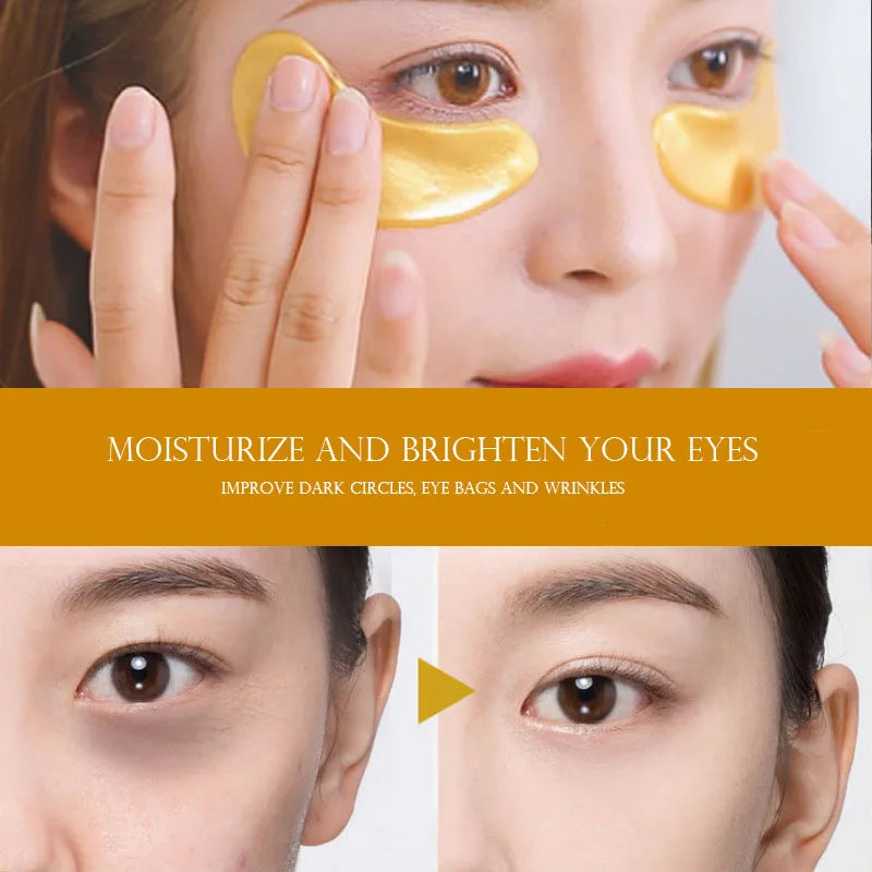 100pcs=50pairs Gold Collagen Eye Mask skincare Anti-Aging Anti Dark Circles Remove Puffiness Moisturizing Eye Patches Skin Care