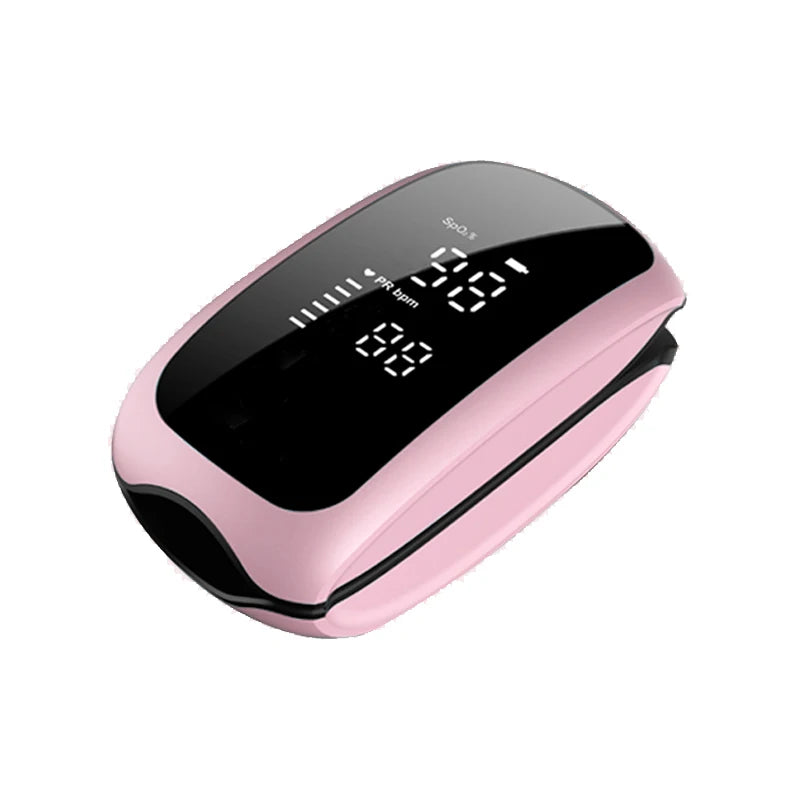 Rechargeable Medical Oximeter Strap Lanyard Fingertip Pulse Oximeter Blood Oxygen Saturation Monitor Digital LED Display Child