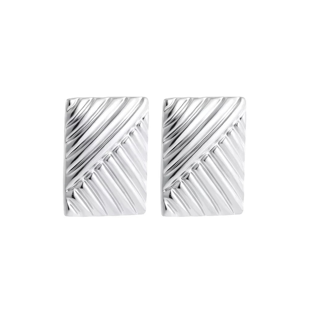 Trendy Stainless Steel Multilayer Circle Twist Knot Earrings for Women Texture Mixed Color Gold Plated Statement Earring Bijoux
