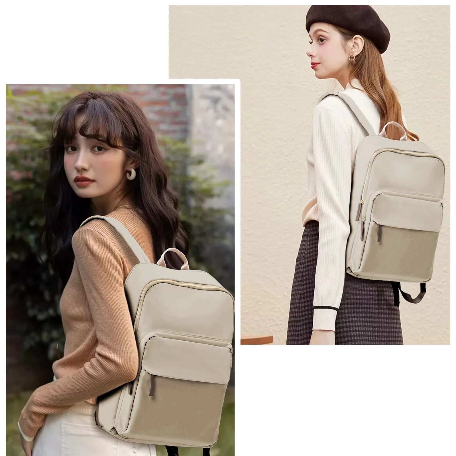 New Simple Large Capacity Backpack Women Travel Business Teacher Backpack Laptop Shoulder Bag Girl School Student Backpack Purse