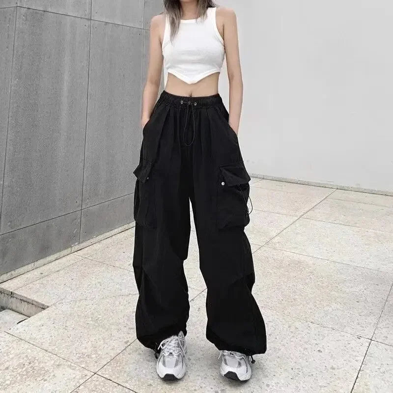 Retro American Work Pants Women's Summer New Style Super Hot INS Spicy Girl Casual Straight Leg Wide Leg Long Trousers