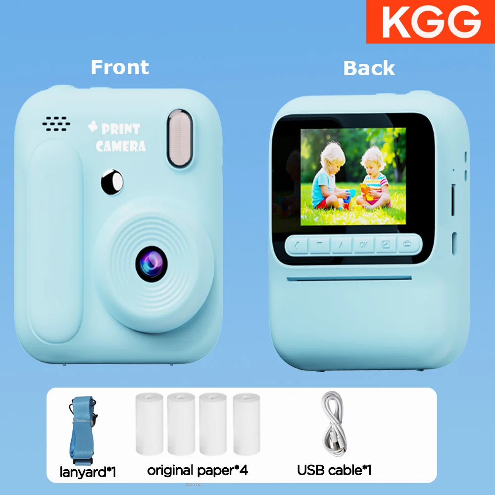 Color Printing Camera  Kids Instant Camera 32GB 1080P Thermal Print Digital Camera Print Photo Video Games Music Children Gift