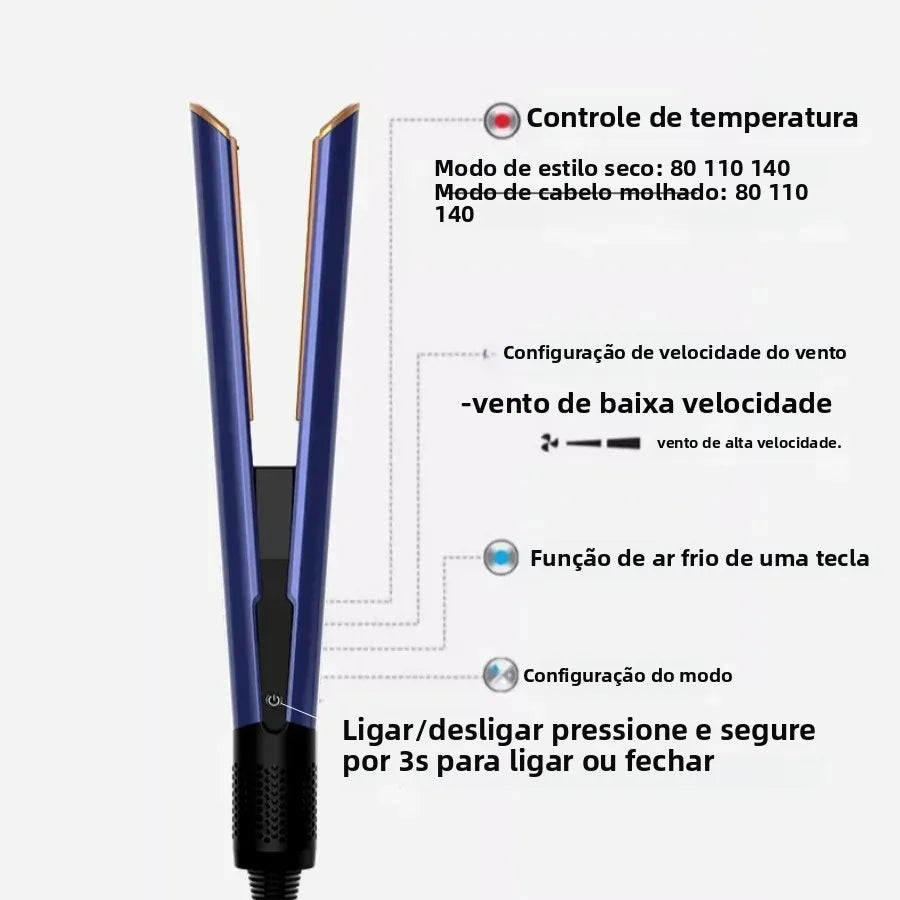 2-in-1 Hair Straightener and Dryer Combo - Negative Ion Heating Flat Iron for Quick, Long - Lasting Hair Styling at Home，salon