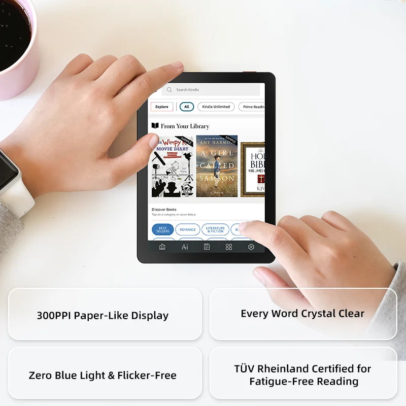 Bigme ereader B6 6'' e-ink ebook reader, Android 14 with Google Play, 300PPI 36-level front light electronic book, 4+64GB E-Book