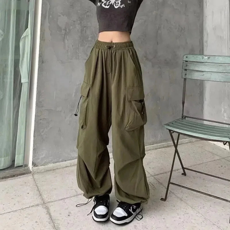 Retro American Work Pants Women's Summer New Style Super Hot INS Spicy Girl Casual Straight Leg Wide Leg Long Trousers