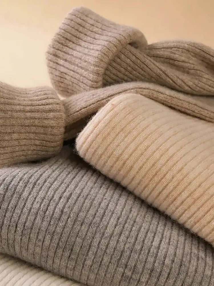 Women Fall Turtleneck Sweater Knitted Soft Pullovers Cashmere Jumpers Basic Soft Sweaters Female Basic Blouse New