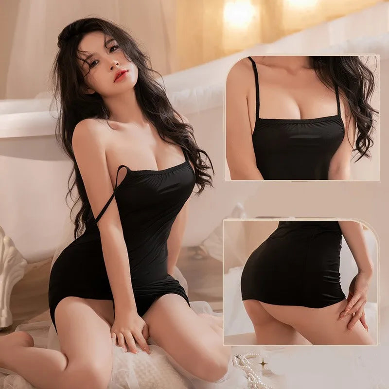 Sexy Dress Smooth and tight fitting camisole short skirt Woman winter dresses Female clothing Women's sumer clothes sex shop