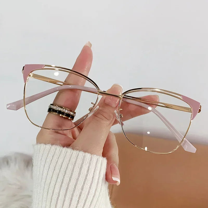 Retro Lady Cat Eye Glasses Frame Anti Blue Light Photochromic Glasses Computer Goggles Women Eyewear Clear Lens Gafas Mujer