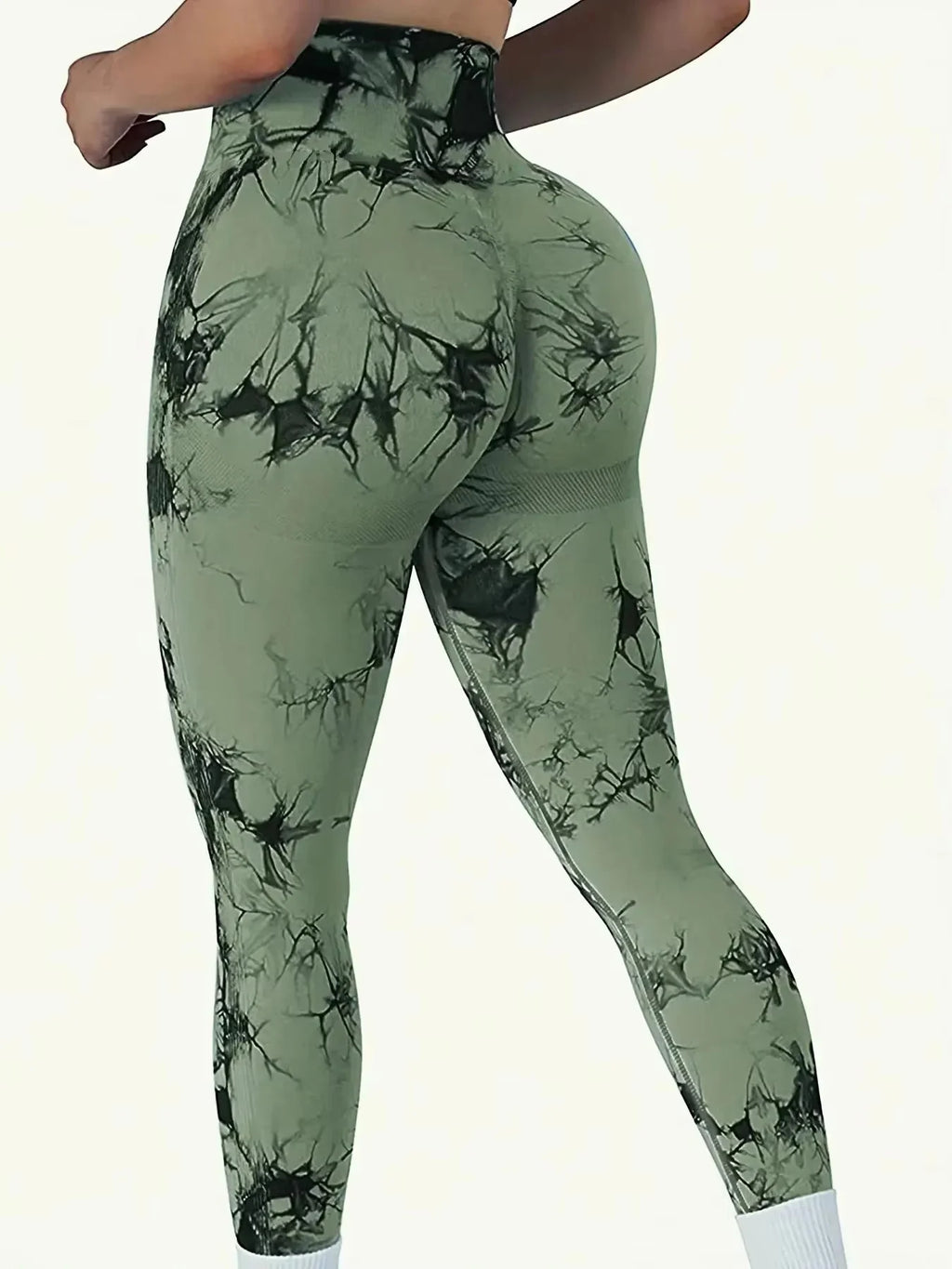 Women Tie Dye Gym Leggings Seamless Stretch Athletic Push Up Pants Scrunch Sports Fitness High Waist Workout Yoga Leggins
