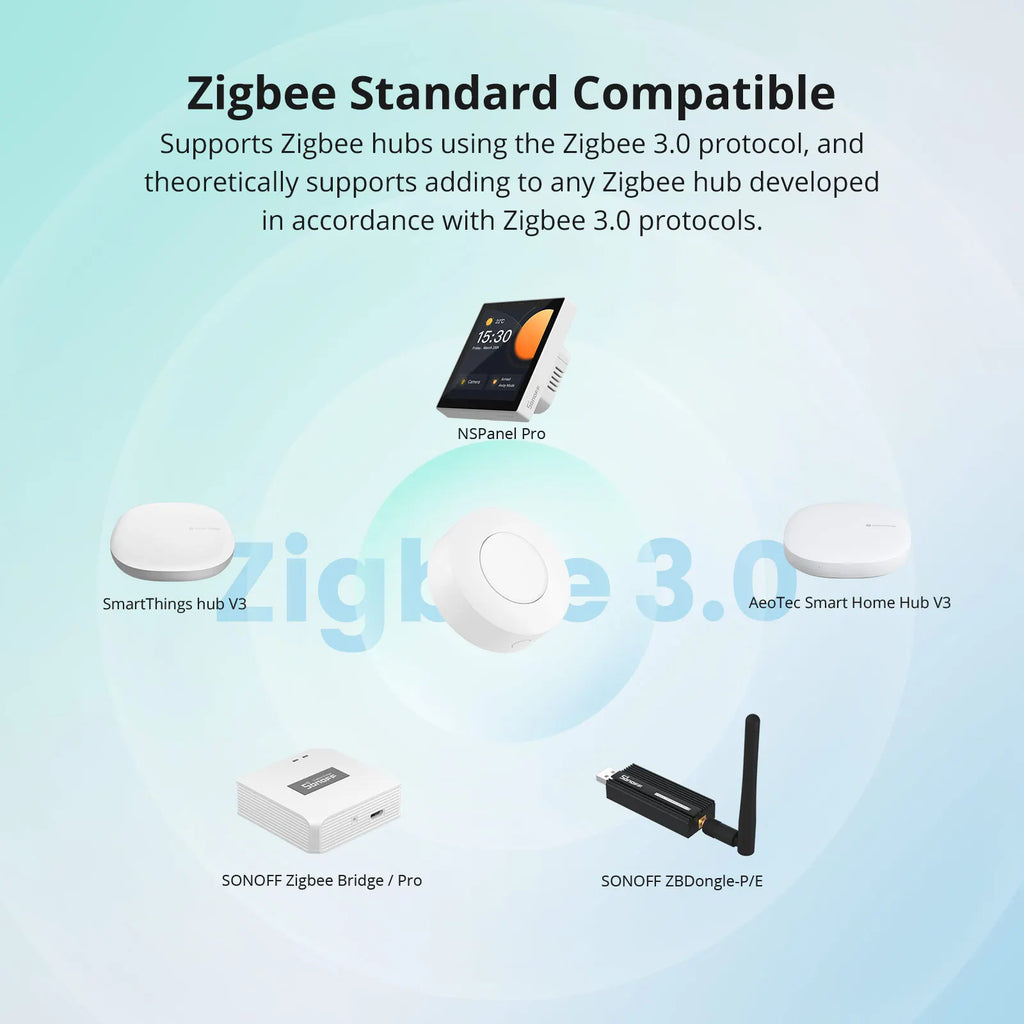 SONOFF SNZB-01P Zigbee Wireless Switch Custom Button Action Smart Scene Support NSPanel Pro, ZB Bridge Pro, and ZBDongle-E.