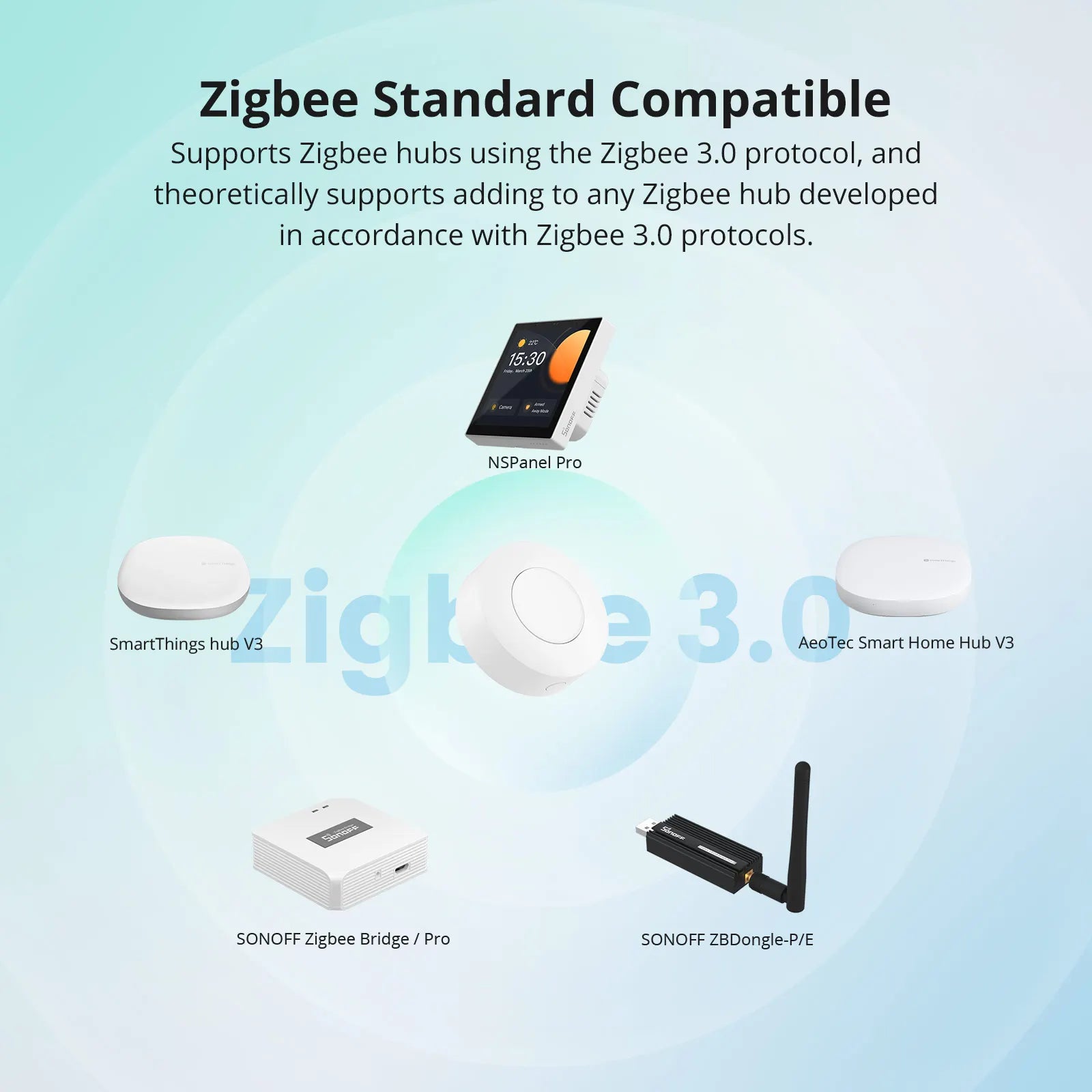 SONOFF SNZB-01P Zigbee Wireless Switch Custom Button Action Smart Scene Support NSPanel Pro, ZB Bridge Pro, and ZBDongle-E.