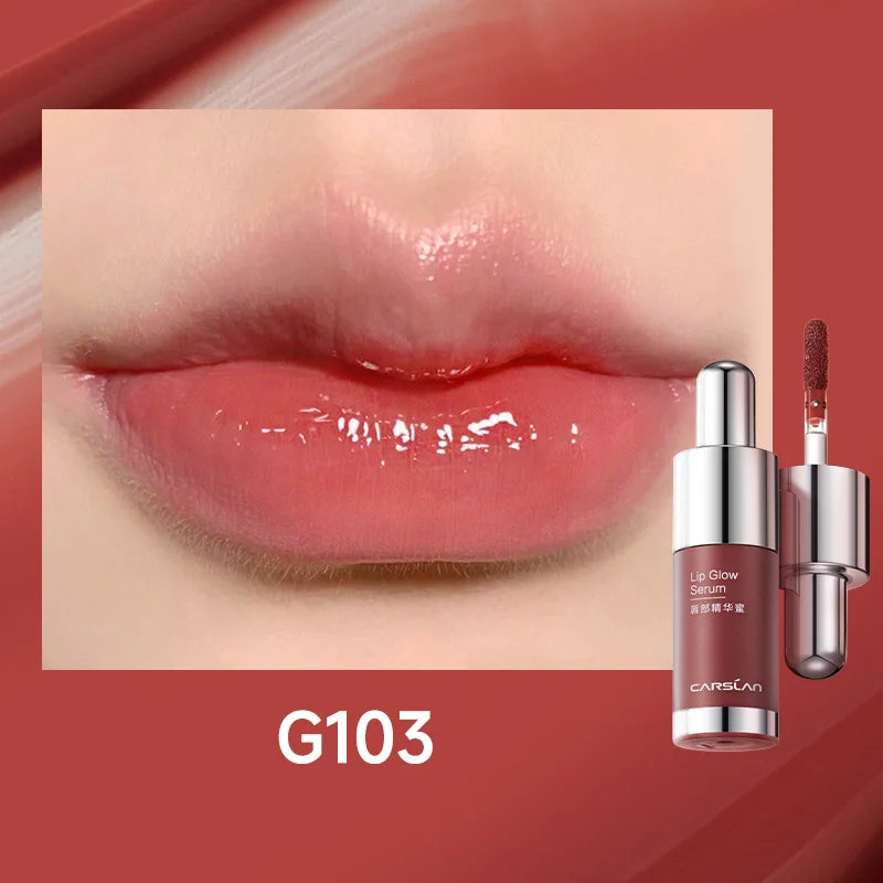 CARSLAN Tinted Lip Glow Serum Essential oil Moisturizing Lip Glaze Plumper Mirror Water Lip Gloss Lipstick Cosmetics