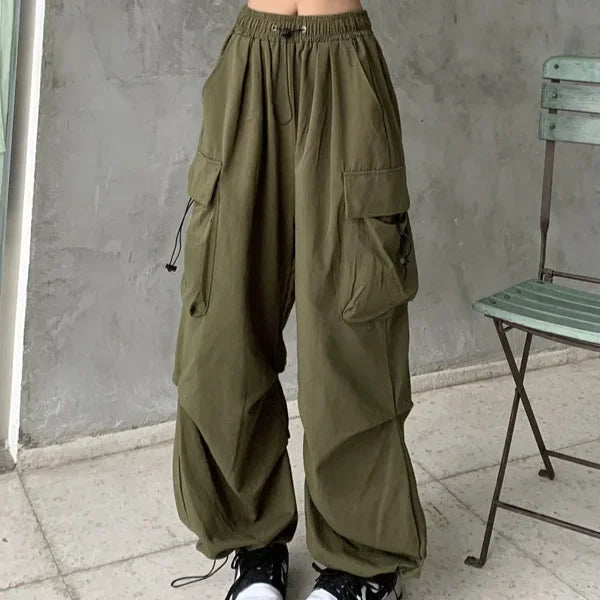 Retro American Work Pants Women's Summer New Style Super Hot INS Spicy Girl Casual Straight Leg Wide Leg Long Trousers