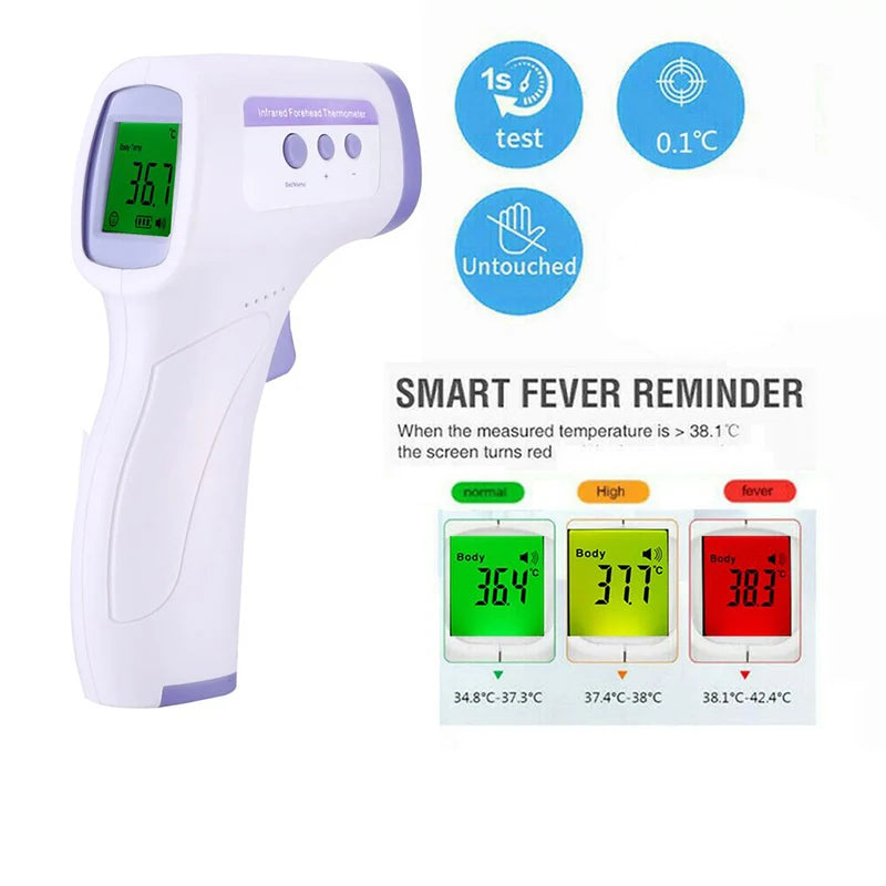 Digital Infrared Forehead Thermometer Electronic Body Non Contact Medical Fever Measure Tool Outdoor Home for Baby Adults