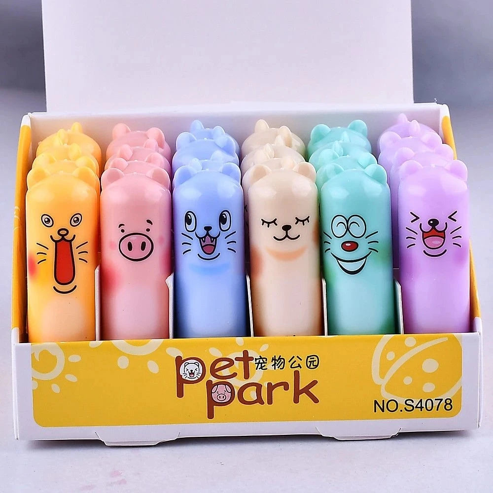 24pcs/lot Moisturizing Fruit Flavor Colourless Cartoon Lip Balm Natural Plant Lip Gloss Fruit Embellish lipstick Makeup Tools